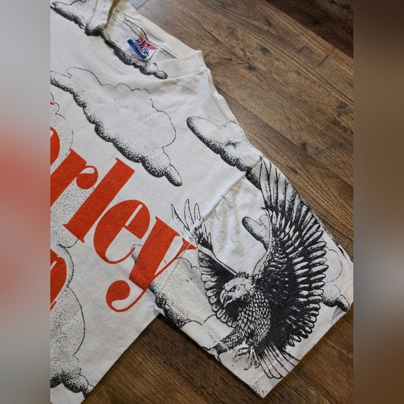 Harley Davidson Vintage 90's Men's Born To Ride All Over Print T-Shirt Size XL - Picture 7 of 10